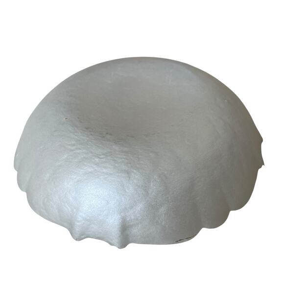 Akcam Pearl White Turkish Glass Bowl Scalloped Gold Edge 9.5" New - Picture 4 of 10